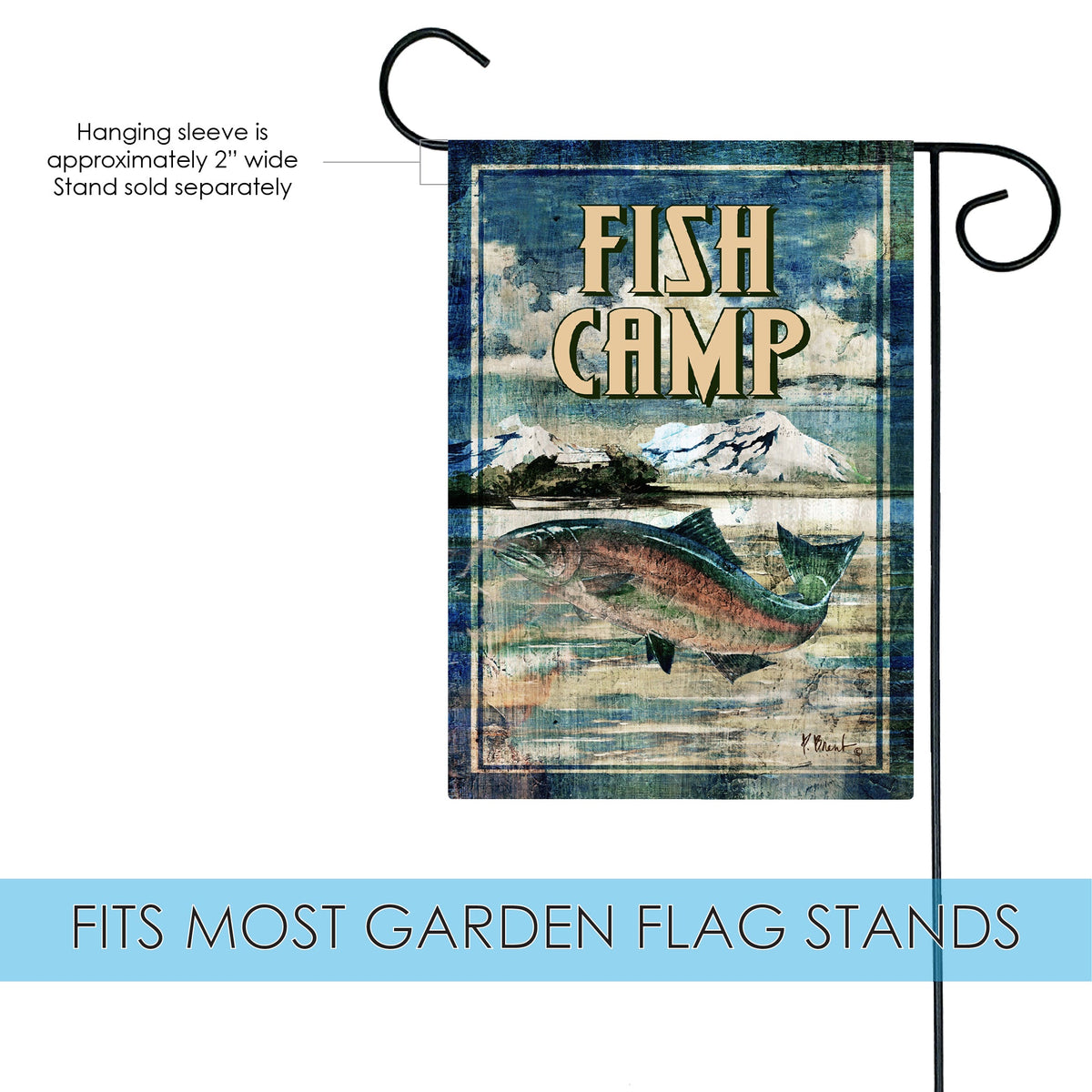 Catching Fish Pattern Flag 3x5 Ft Outdoor Double Sided Garden
