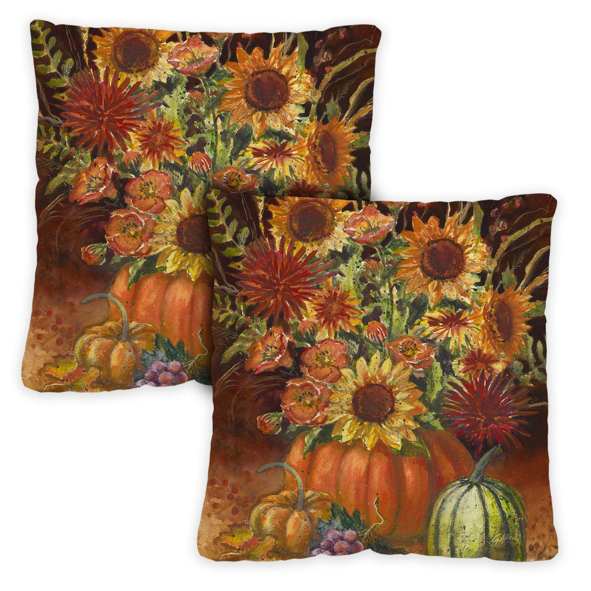 Toland Home Garden 761216 Fabulous Flowers 18 x 18 Inch Indoor/Outdoor,  Pillow, Case (2-Pack)